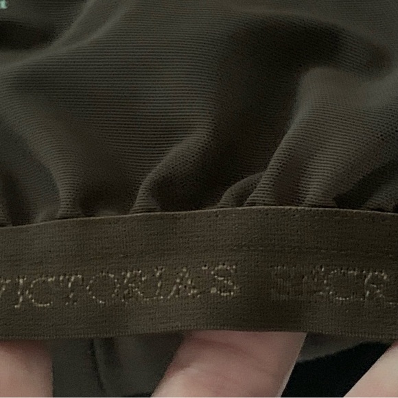 Women’s S VICTORIA’S SECRET BRA TOPS Brown Strapless Sundress Pintucks & Pockets - Picture 12 of 14